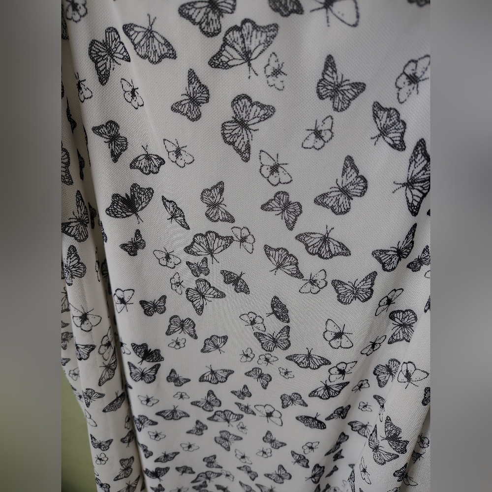 *NWT* No Comment Women's XL White Spaghetti Strap Butterfly Print Lined Dress - Picture 8 of 15